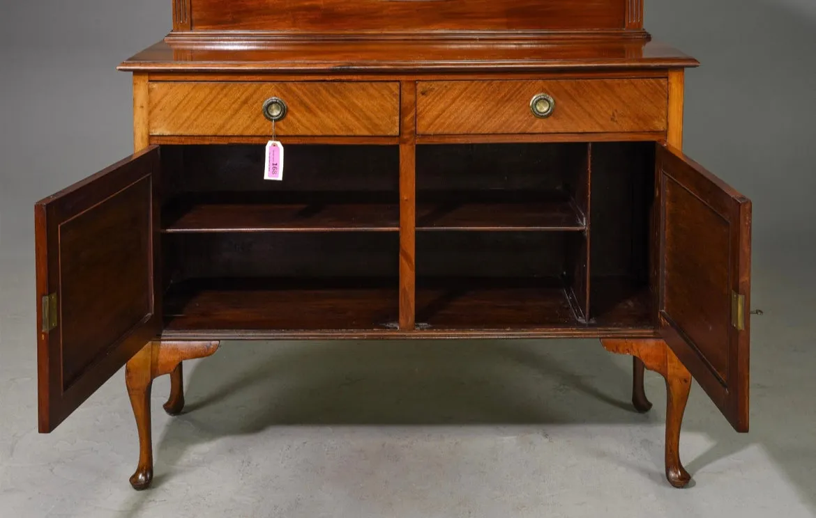 1920s English Mahogany Mirrored Sideboard