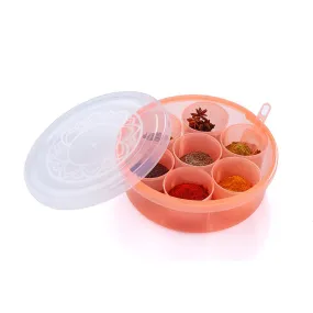 2026 Maitri Plastic Round Spice Box / Masala Dabba - Spice Jar (7pcs)