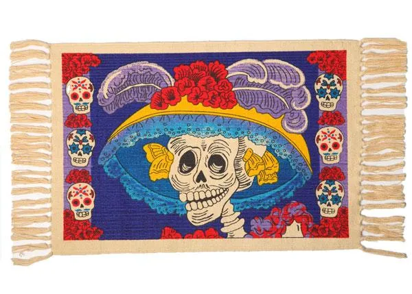 24 PACK DAY OF THE DEAD Cotton Table Mats! Only $2.30 ea!