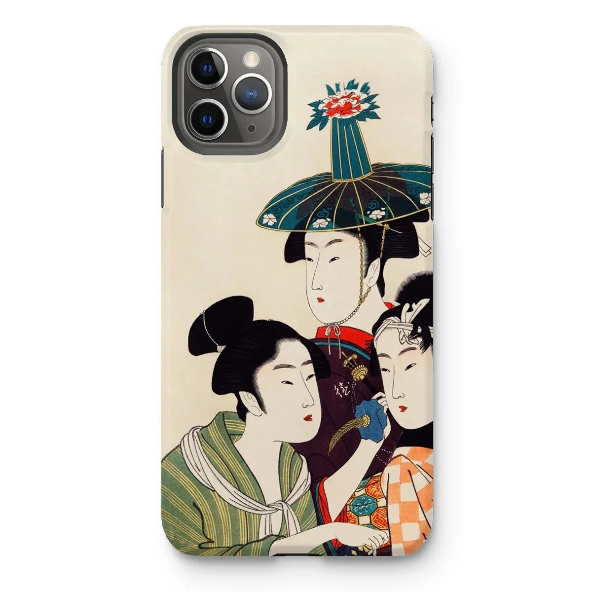 3 Young Men or Women - Utamaro Ukiyo-e iPhone Case