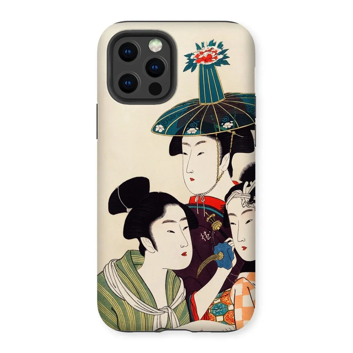 3 Young Men or Women - Utamaro Ukiyo-e iPhone Case