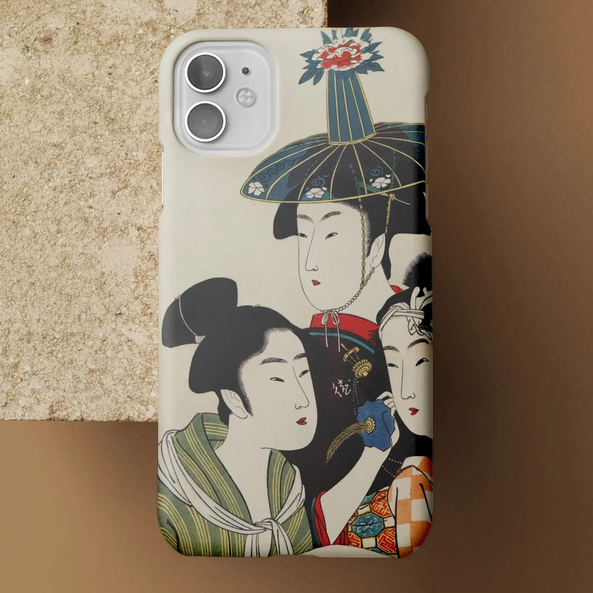 3 Young Men or Women - Utamaro Ukiyo-e iPhone Case