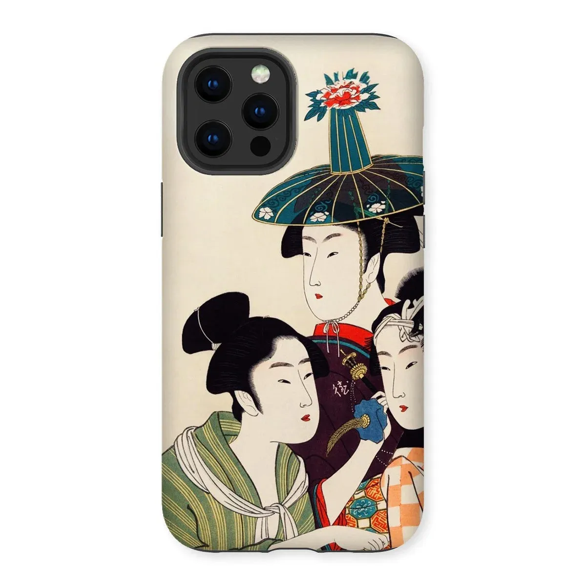 3 Young Men or Women - Utamaro Ukiyo-e iPhone Case