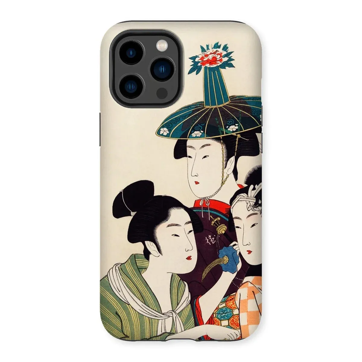 3 Young Men or Women - Utamaro Ukiyo-e iPhone Case