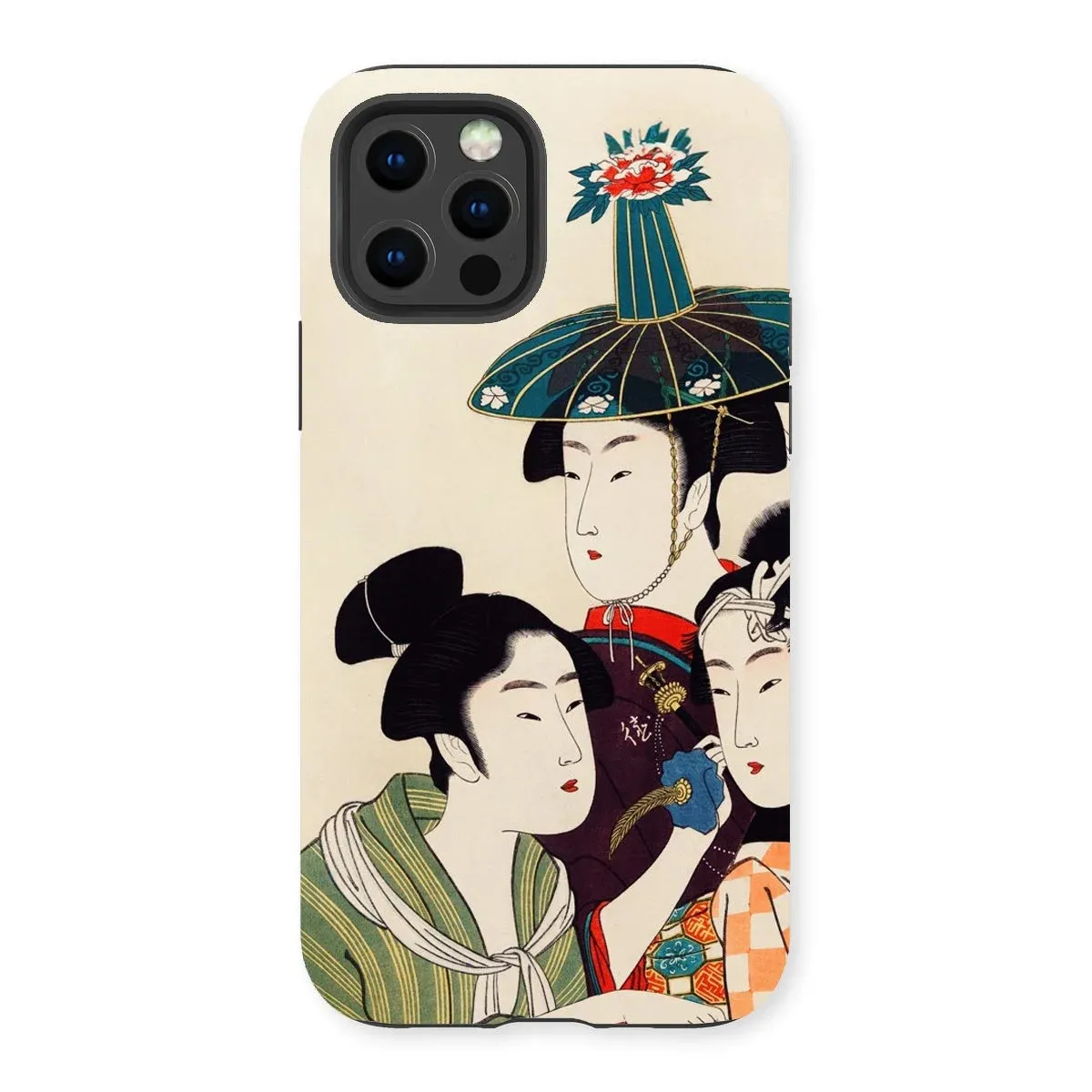 3 Young Men or Women - Utamaro Ukiyo-e iPhone Case