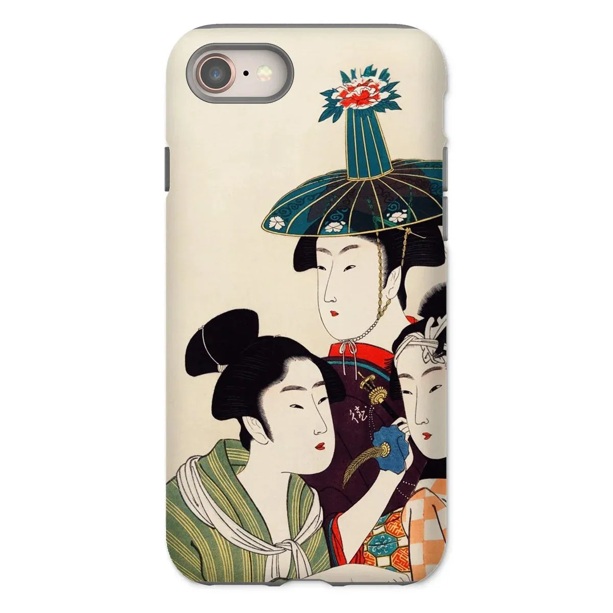 3 Young Men or Women - Utamaro Ukiyo-e iPhone Case