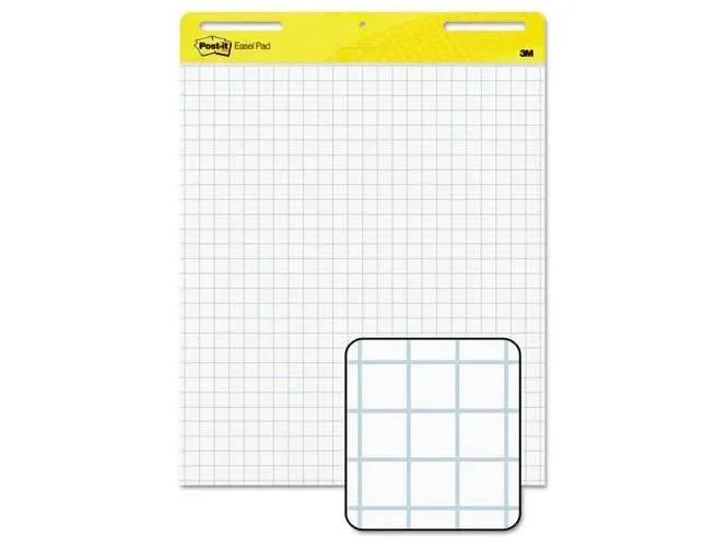 3M Post-It Self-Stick Easel Pad 560, Quad Ruled White, 25 x 30 in, 30sheets/pad