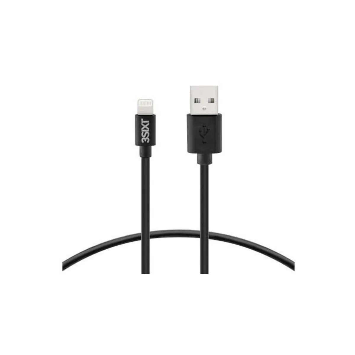 3sixT Wall Charger AU 4.8A   Lightning Cable 1m - Black