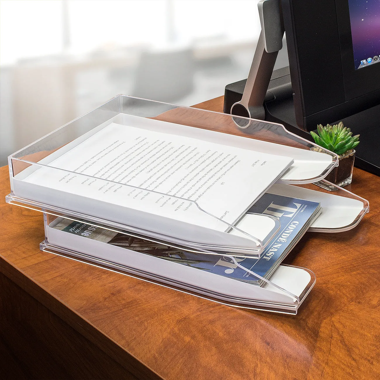 Acrylic Desk Paper Organizer