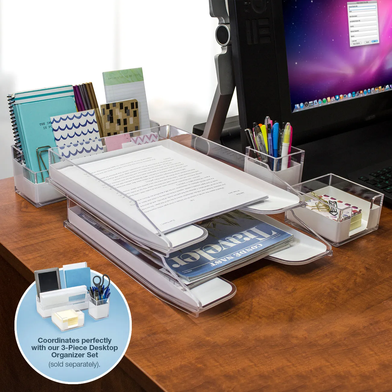 Acrylic Desk Paper Organizer