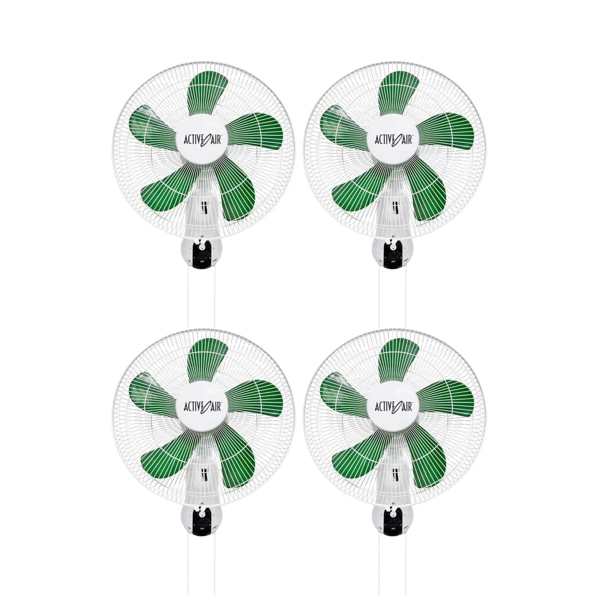 Active Air ACF16 16in 3-Speed Mountable Oscillating Hydroponic Grow Fan (4 Pack)