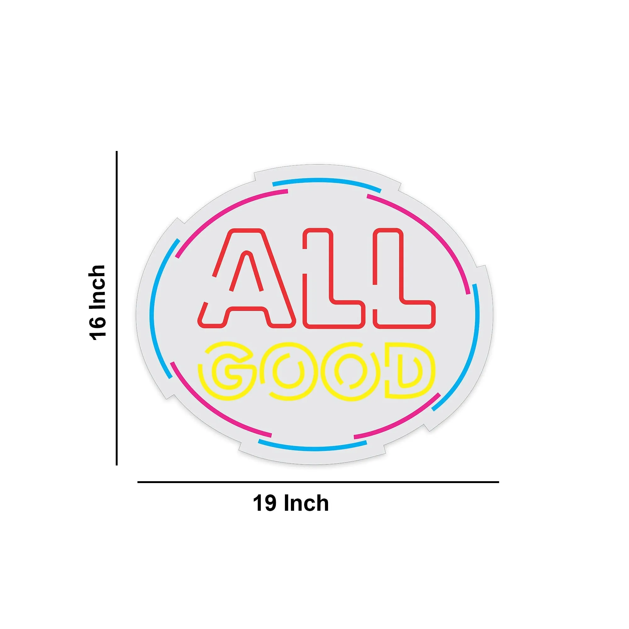 All Good Motivational Text Neon Sign LED Light