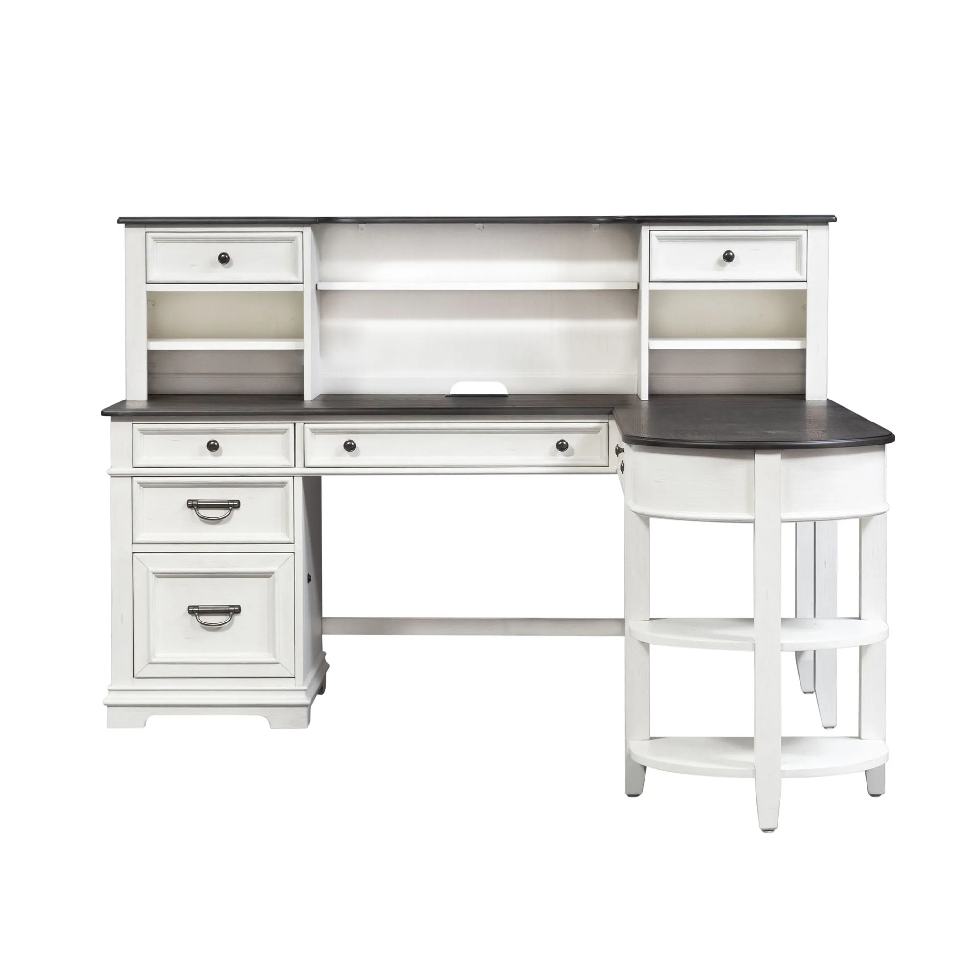 Allyson Park - L Shaped Desk Set With Hutch - White