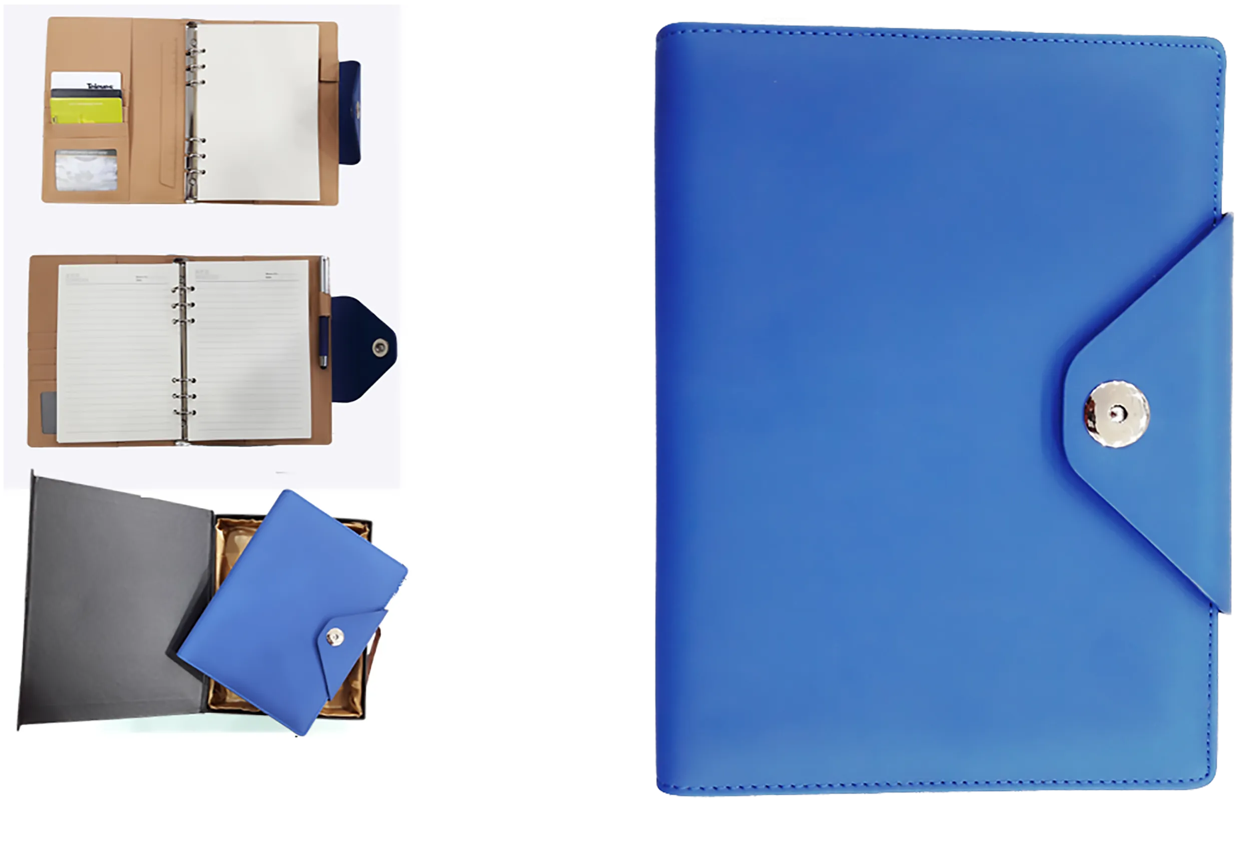 AMS-RM-200-F-56 - BLUE PU LEATHER ORGANIZER