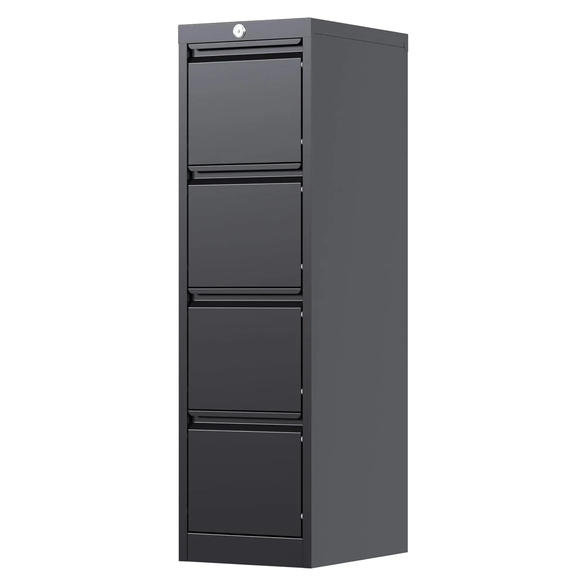 AOBABO 4 Drawer Vertical Metal Cabinet w/Lock for Home & Office, Black(Open Box)