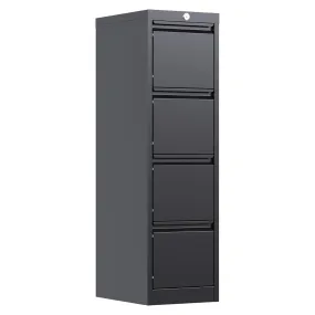 AOBABO 4 Drawer Vertical Metal Cabinet w/Lock for Home & Office, Black(Open Box)