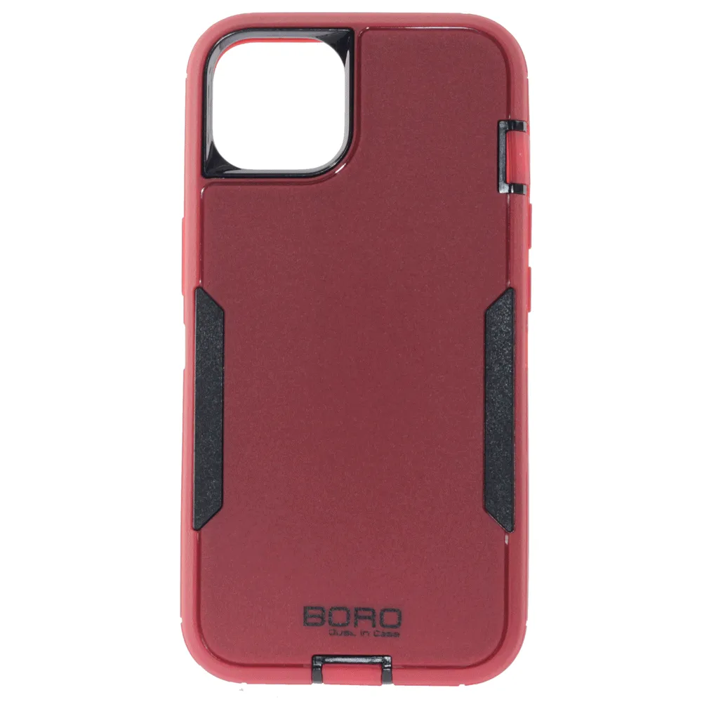 Apple iPhone 13 Mini Case, (BORO)  Back Armor Case, Color Red