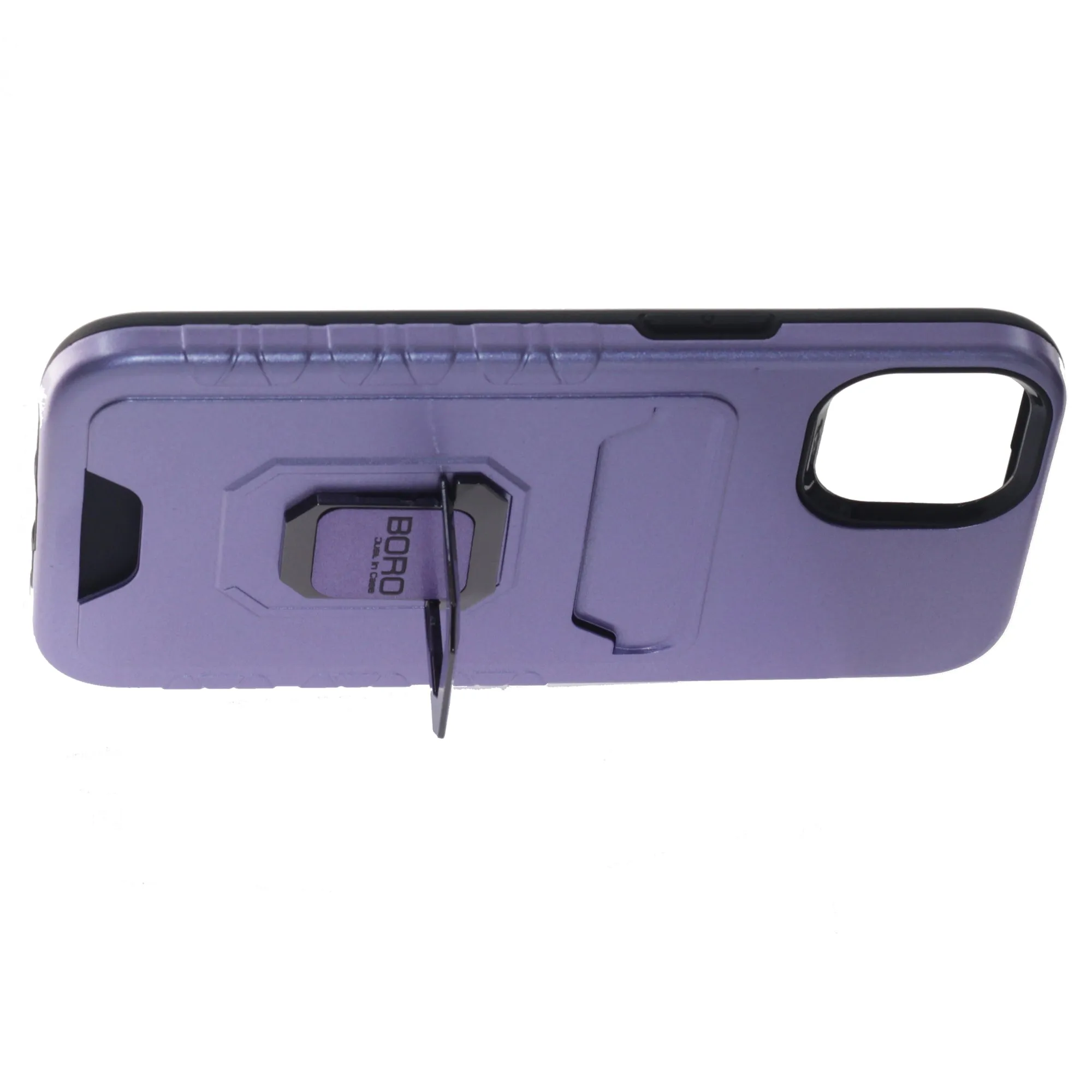 Apple iPhone 13 Pro Case, (BORO) Magnetic Ring Armor Case with Card Holder, Color Purple