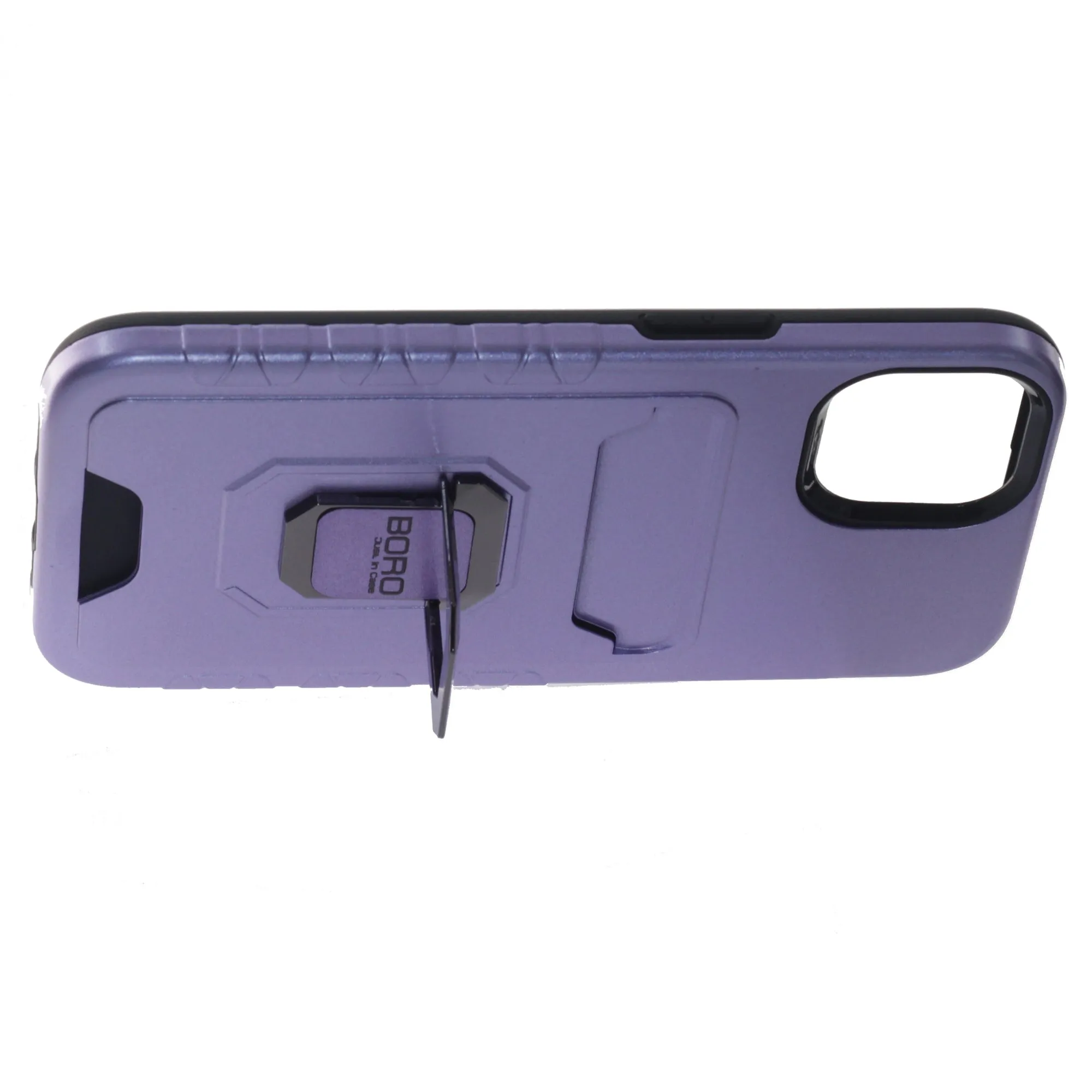 Apple iPhone 14 Plus Case (BORO) Magnetic Ring Armor Case with Card Holder, Color Purple