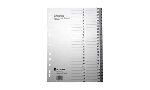 Atlas 1-52 Plastic Divider A4