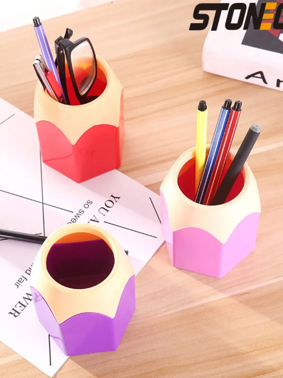 Back To School Colorful Pencil Shaped Pen Holders