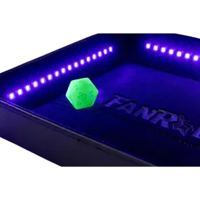 Blacklight Dice Tray with d20: Black