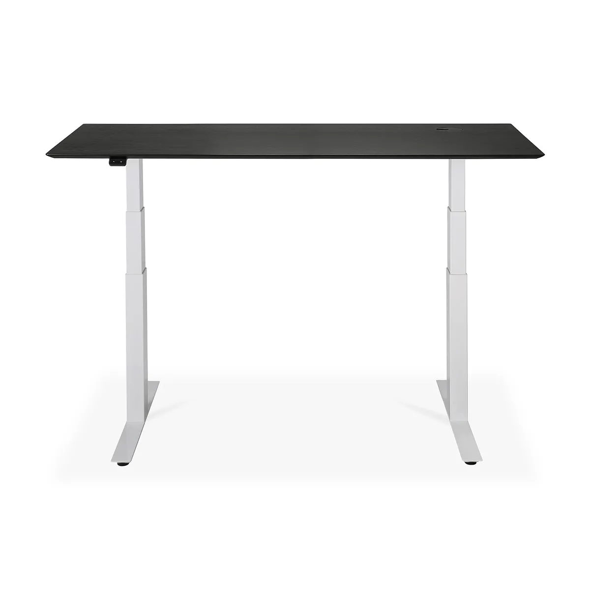 Bok Rectangle Adjustable Desk with Cable management UK (Oak Black, White, 160cm)