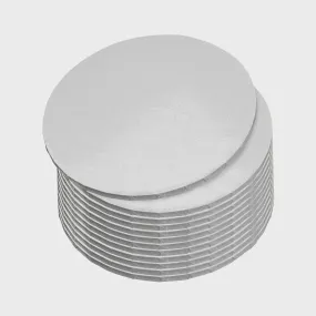 BULK Masonite Silver Round Cake Board 10 Pkt - 20cm/8in