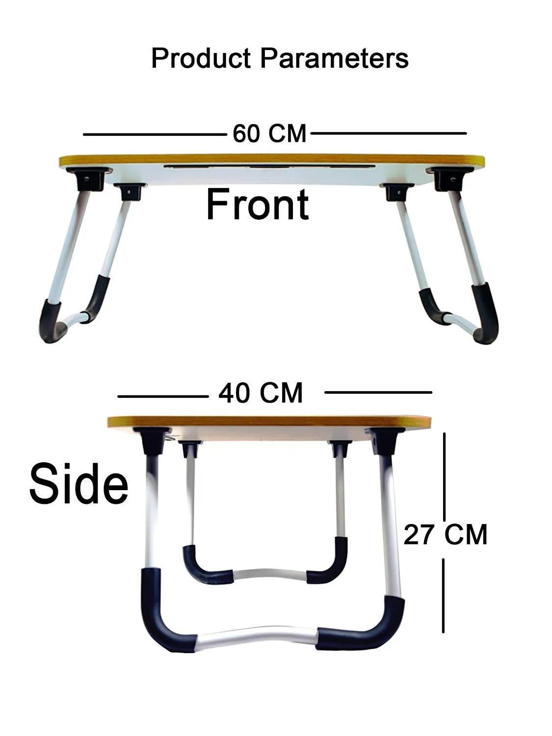 CARTZEYE Smart Multi-Purpose Laptop Desk, Study Table with Dock Stand and Coffee Cup Holder/Non-Slip Legs/Foldable and Portable Lapdesk for Study & Bed (Wood Material)(Wooden)