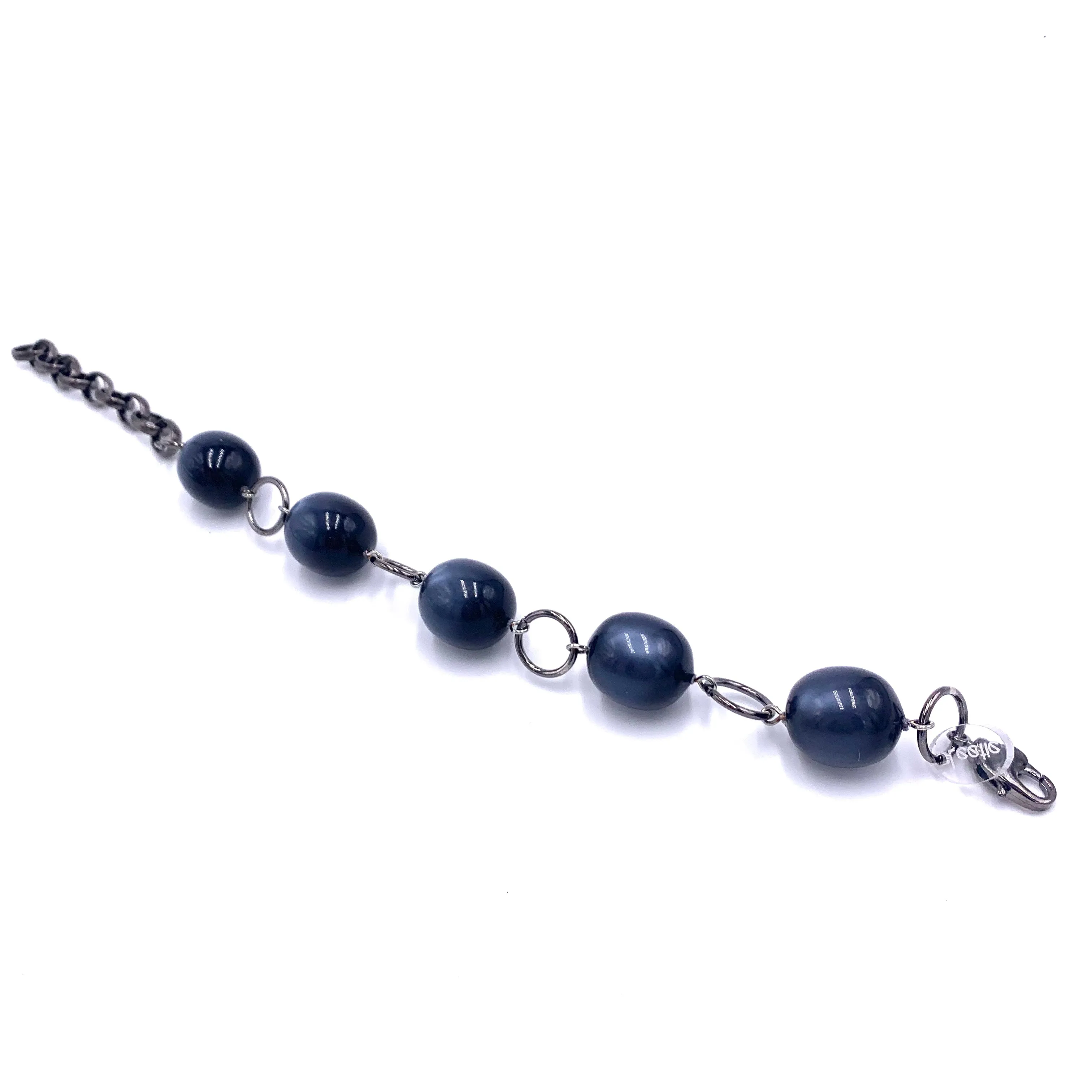 Charcoal Oval Moonglow Stations Bracelet