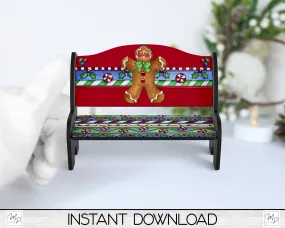 Christmas Gingerbread Bench PNG for Sublimation, Sublimation Design for Tiered Tray Benches, Digital Download