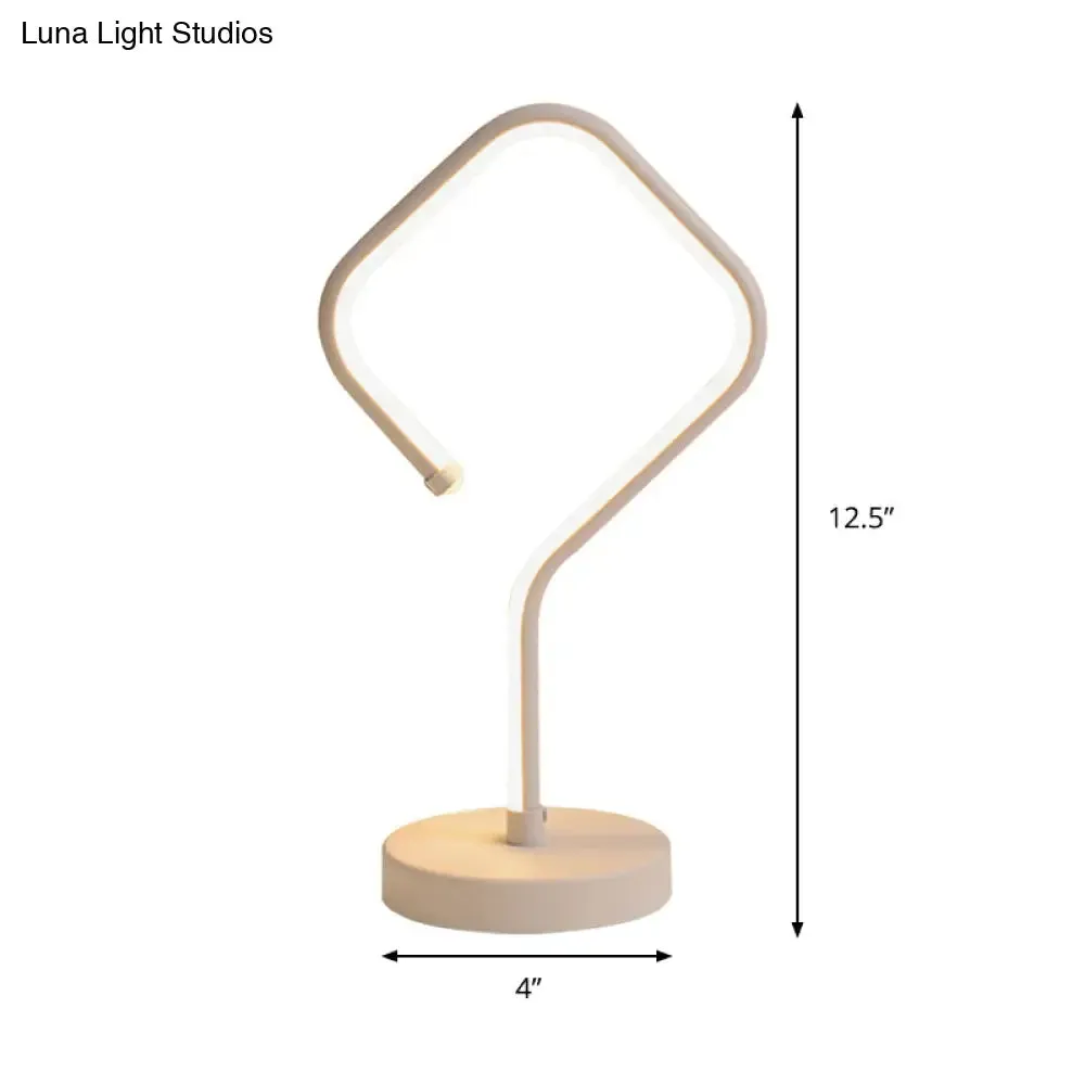 Compact White LED Desk Lamp with Acrylic Shade in Warm/White Light - Minimalist Table Light