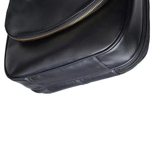 Drop Flap Front Satchel Cowhide, Black