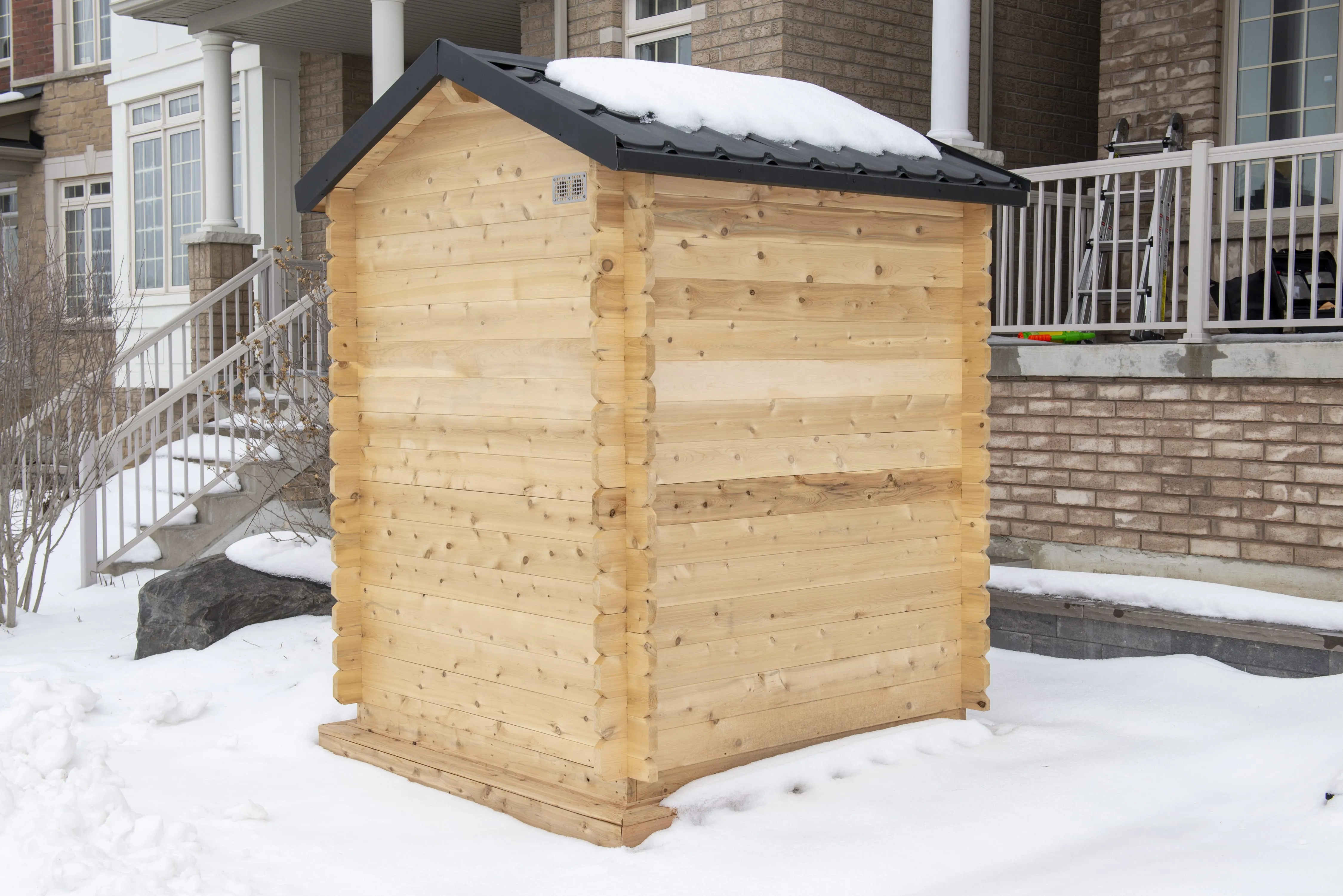 Dundalk CT Granby Cabin Sauna Seats 2 - 3 People, Made In Canada From White Cedar, Delivered Free.