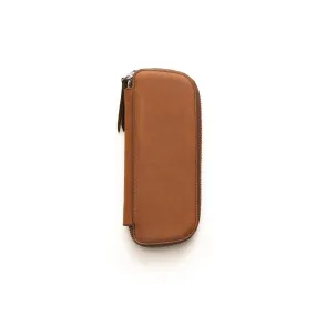 Endless Companion Leather Adjustable 2-Pen Pouch Brown