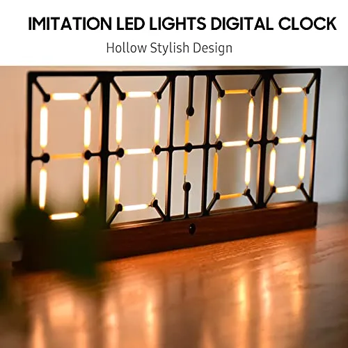 F FABOBJECTS® Imitation Lights Digital Clock Glow Clock Hollow LED Clock Fluorescent Desk Clock Semi-Finished Kit Adjustable Brightness with Remote Control