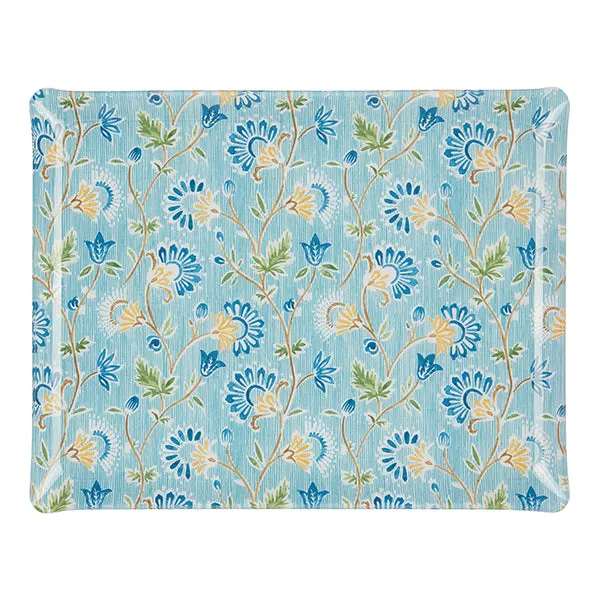 Fabric Tray Large Indienne/Stripe Blue/Green