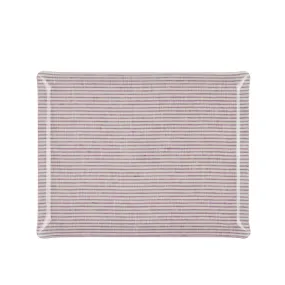 Fabric Tray Large Stripe Amethyst and White