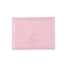 Fabric Tray Medium Stripe Pink and White