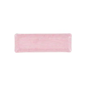 Fabric Tray Oblong Stripe Pink and White