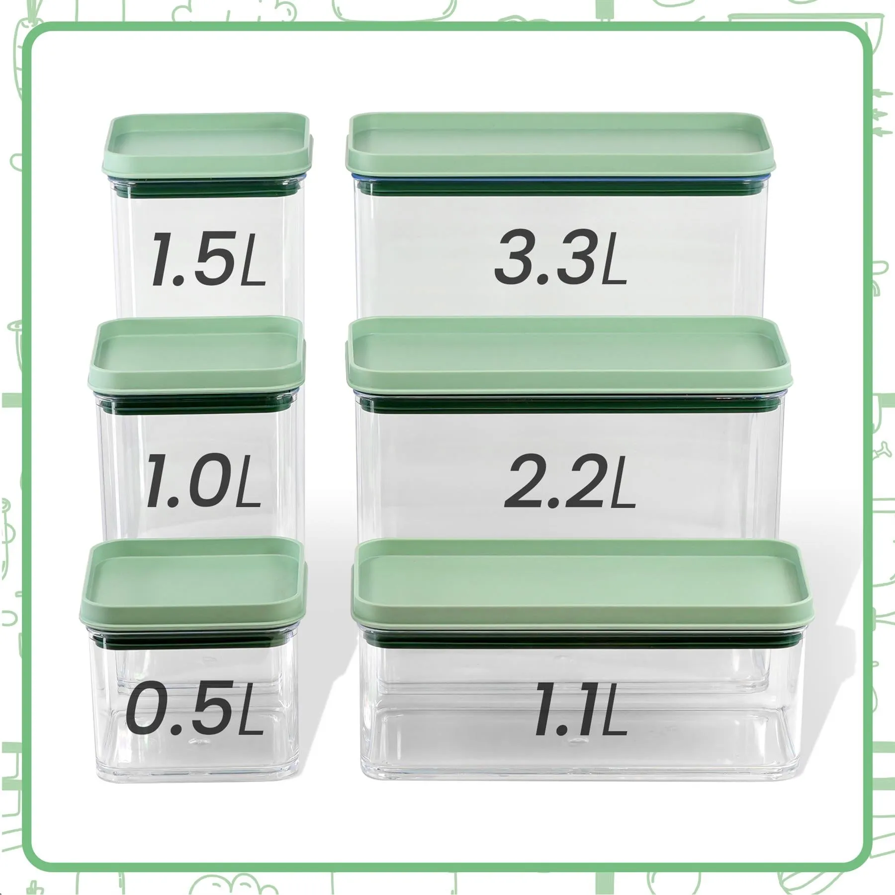 Food Storage Containers Set of 6