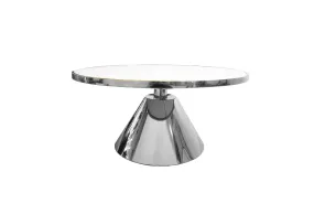 Glam Silver 90cm Coffee Table - White Marble