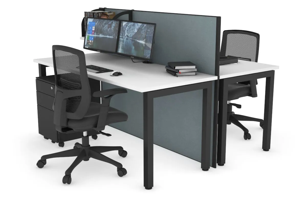 Horizon Quadro 2 Person Bench Square Legs Office Workstation [1200L x 700W]