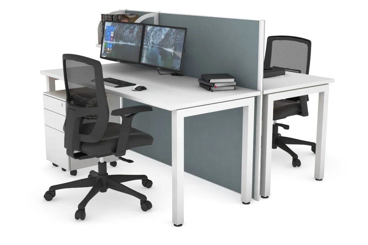 Horizon Quadro 2 Person Bench Square Legs Office Workstation [1200L x 700W]