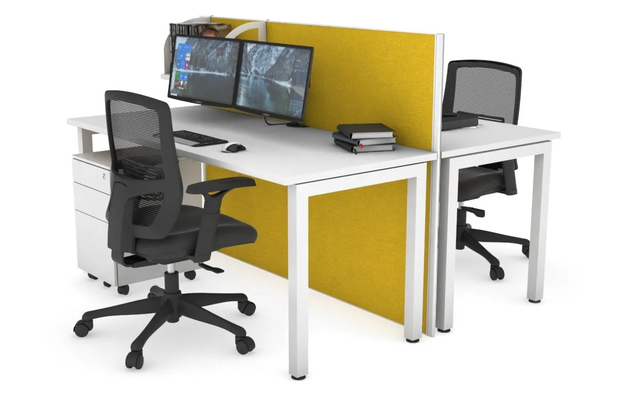 Horizon Quadro 2 Person Bench Square Legs Office Workstation [1200L x 700W]