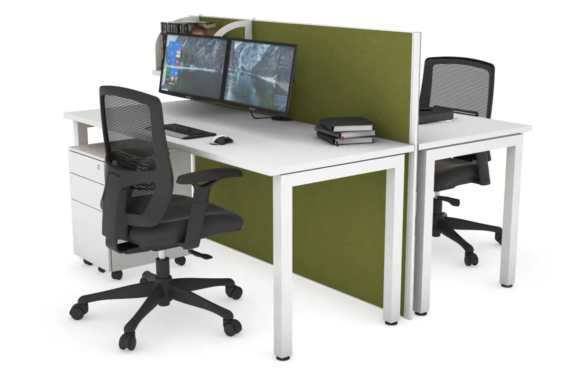 Horizon Quadro 2 Person Bench Square Legs Office Workstation [1200L x 700W]