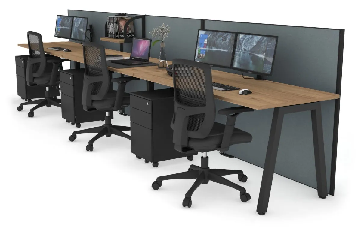 Horizon Quadro 3 Person Run A Legs Office Workstation [1200L x 700W]