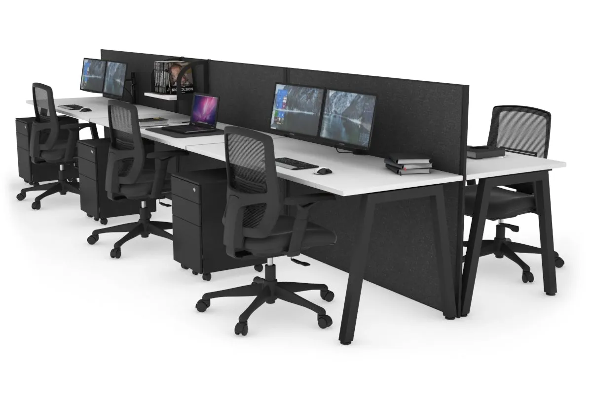 Horizon Quadro 6 Person Bench A Legs Office Workstation [1200L x 700W]