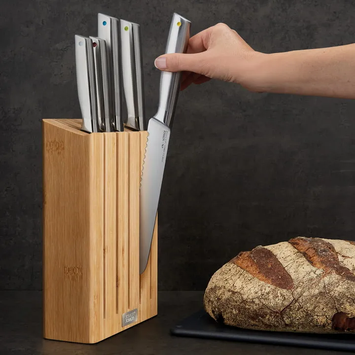 Joseph Joseph Elevate Steel Kitchen Knife Set with Bamboo Block (5 Piece)