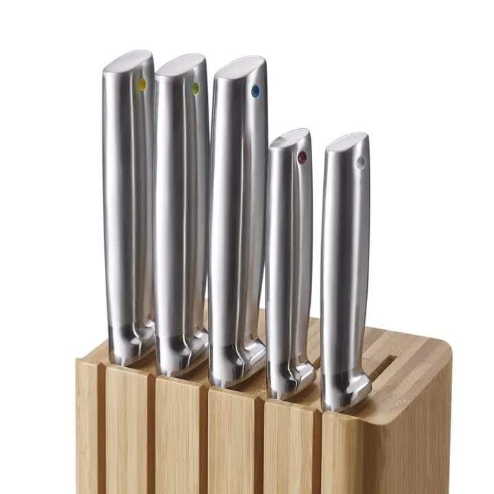 Joseph Joseph Elevate Steel Kitchen Knife Set with Bamboo Block (5 Piece)